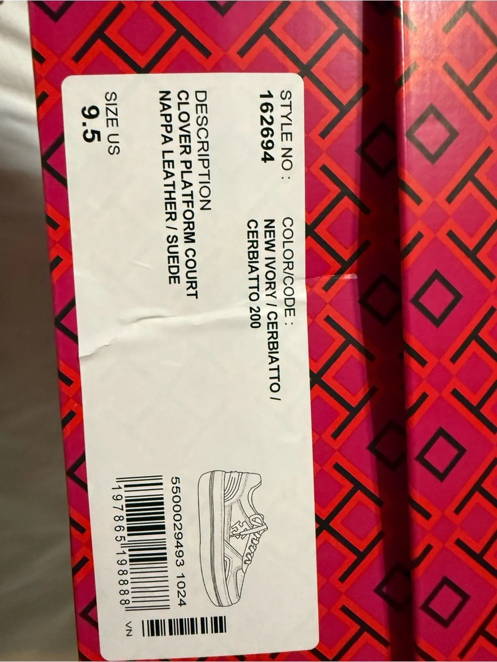 Tory Burch Men's Cream & Taupe Platform Sneaker